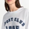 Rich Royal Damen Top Weiß Bequem Sportlich Alltag-2