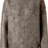 Silber Pullover Damen Rich&Royal Kastiger Schnitt Metal-Foil-0