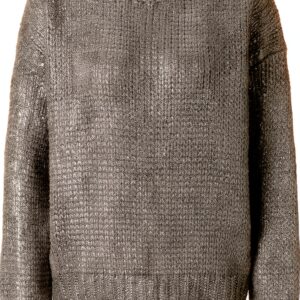 Silber Pullover Damen Rich&Royal Kastiger Schnitt Metal-Foil-0