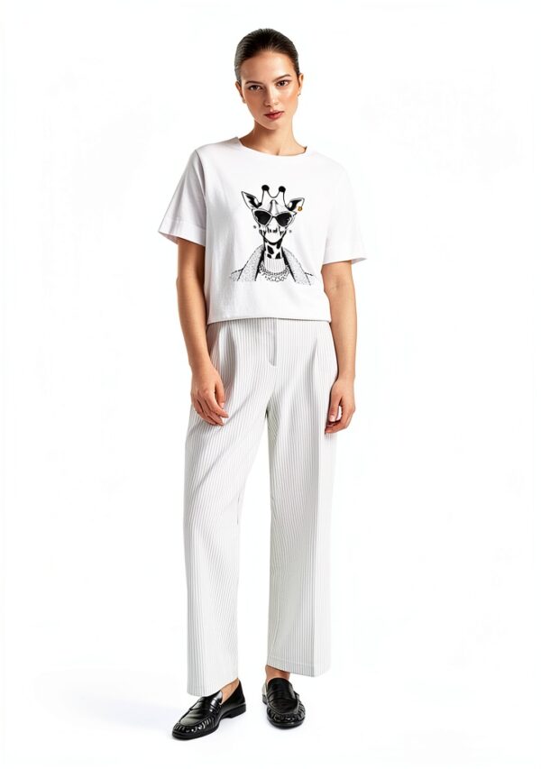Damen T-Shirt Weiß Rich Royal Hochwertig Stilvoll-1