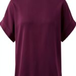 RICHROYAL Damen T-Shirt Oversized Soft Bordeaux-0