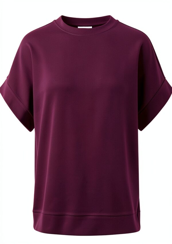 RICHROYAL Damen T-Shirt Oversized Soft Bordeaux-0