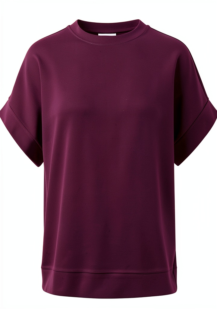 RICHROYAL Damen T-Shirt in Bordeaux Farbe mit Oversized-Fit