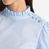 Damen Bluse Rich Royal Rüschen Streifen Skyway Blue-1
