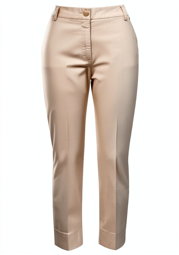 rich&royal Damen Chino Hose Beige Grün Knopf Reißverschluss-0