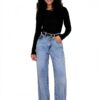 Bestseller Damen Langarm Top atmungsaktives Material-5