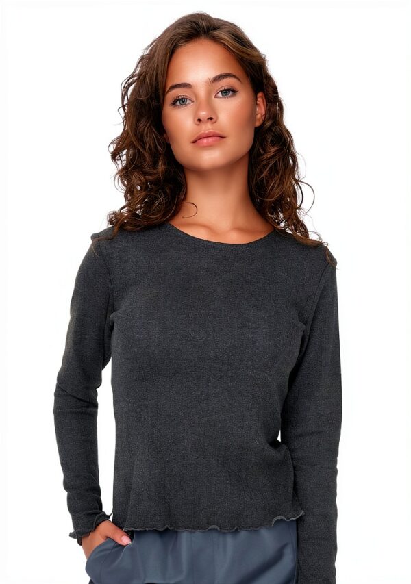 Bestseller Damen Bluse Langarm Rüschen Normal geschnitten-2