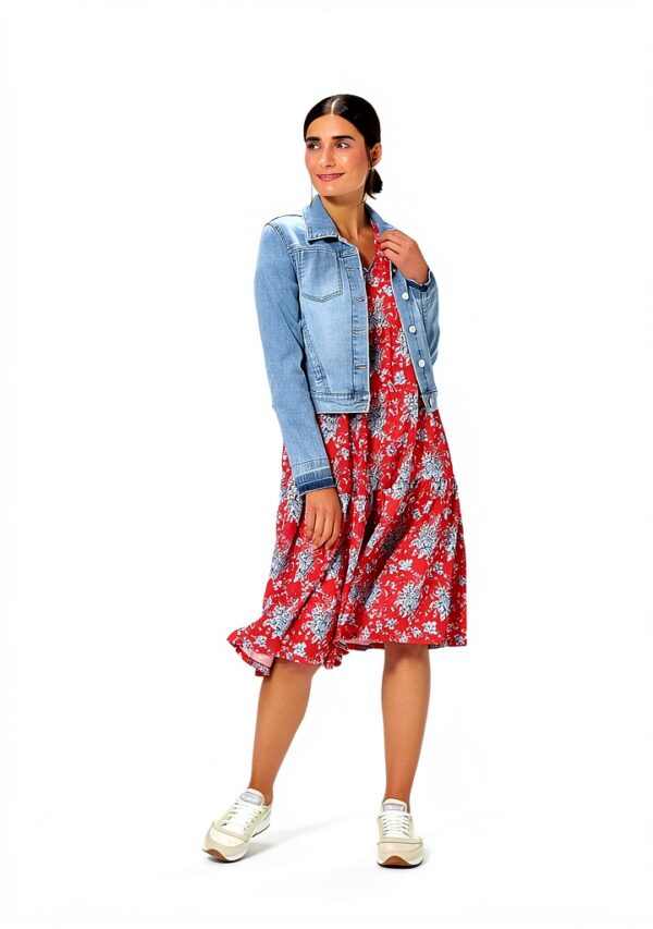 Damenkleid rich&royal Kurzarm Schößchen Rot Sommer-4