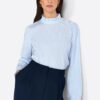 Damen Bluse Rich Royal Rüschen Streifen Skyway Blue-3