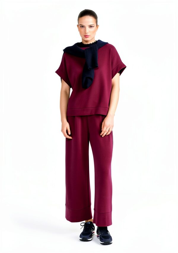 RICHROYAL Damen T-Shirt Oversized Soft Bordeaux-2