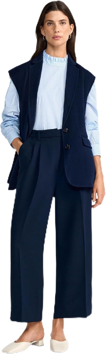 Damenbluse Rich Royal Skyway Blue mit Rüschen und Streifenmuster