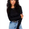 Bestseller Damen Langarm Top atmungsaktives Material-6