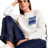 RICHROYAL Damen Sweatshirt verkürzter Schnitt Denim Tasche-3