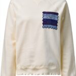 RICHROYAL Damen Sweatshirt verkürzter Schnitt Denim Tasche-0