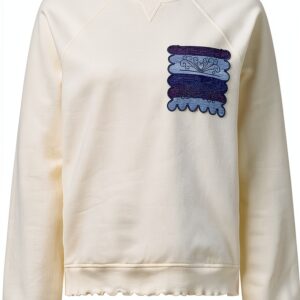 RICHROYAL Damen Sweatshirt verkürzter Schnitt Denim Tasche-0
