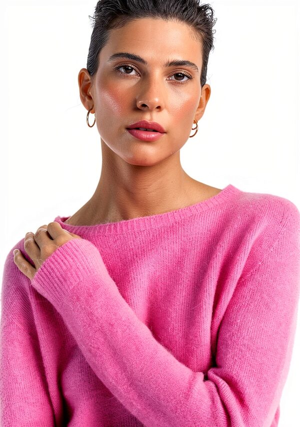 RICHROYAL Damen Kleid Rosa kastiger Schnitt nahtlos-3