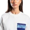 RICHROYAL Damen Sweatshirt verkürzter Schnitt Denim Tasche-4