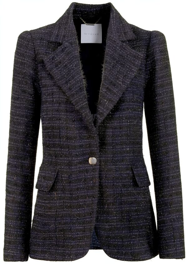 RICH ROYAL Bouclé Blazer Damen Schwarz nachhaltig recycelt