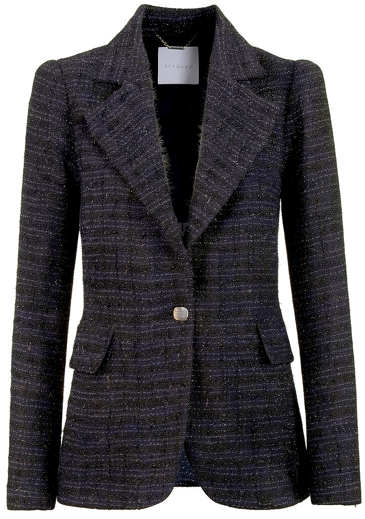 RICH ROYAL Bouclé Blazer in Schwarz an einer Modellpuppe