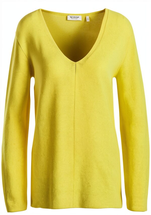 rich & royal V Knit Pullover Damen gelb Strickjacke Langarm