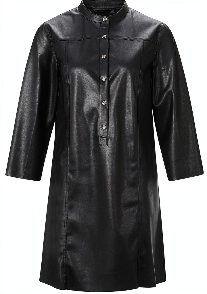 Rich Royal Lederkleid in A-Form von vorne