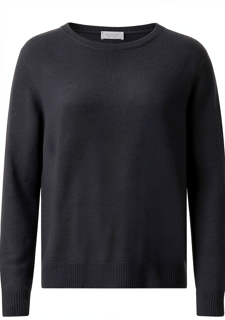 'Rich Royal Damen Strickpullover in Marine auf einer Person getragen'