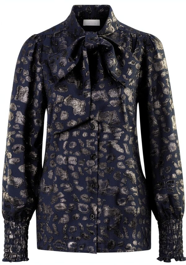 Bluse mit Schleifenkragen Rich Royal Damen Leojacquard