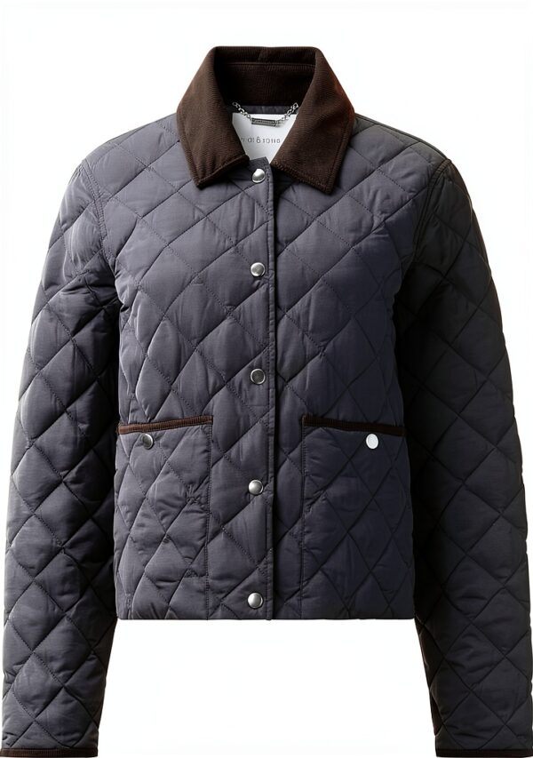 Steppjacke Damen Cordkragen Rich Royal Midnight Blue