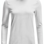 Rich Royal Damen Langarm Shirt Crew Neck Knopfverschluss-0