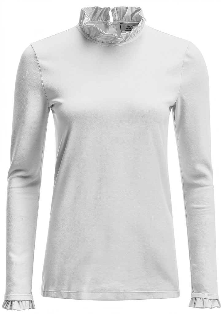 Rich Royal Damen Langarm Shirt Crew Neck Knopfverschluss im Alltagsszene