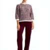 RICHROYAL Bluse Puffärmel Kastiger Schnitt Bordeaux Damen-2