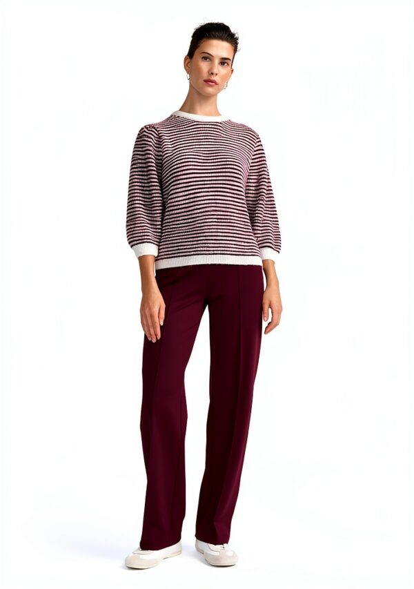 RICHROYAL Bluse Puffärmel Kastiger Schnitt Bordeaux Damen-2
