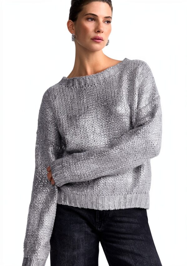 Damen Pullover Rich&Royal Kastiger Schnitt Metal Foil-1