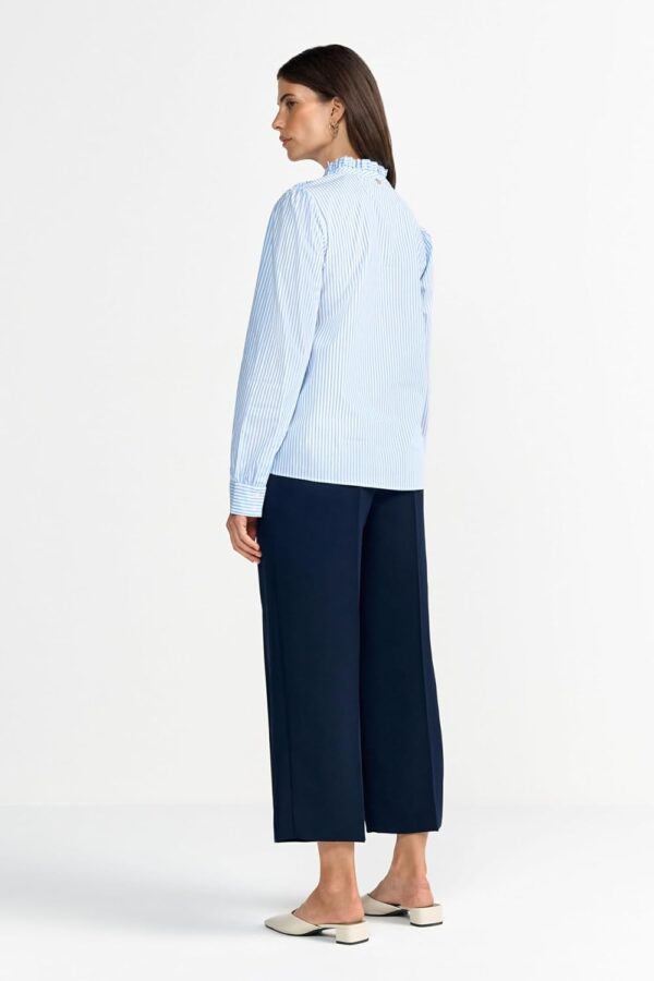 Damen Bluse Rich Royal Rüschen Streifen Skyway Blue-2