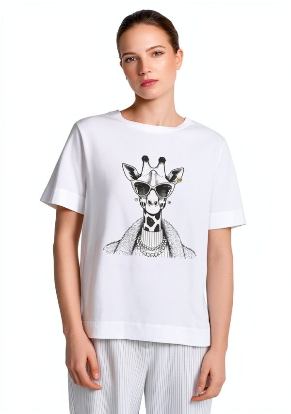 Damen T-Shirt Weiß Rich Royal Hochwertig Stilvoll-2