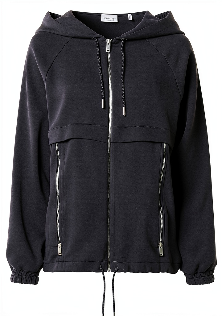 RICH ROYAL Sweatjacke in Dunkelblau mit Kapuze und Reißverschluss