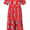 Damenkleid rich&royal Kurzarm Schößchen Rot Sommer-0