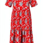 Damenkleid rich&royal Kurzarm Schößchen Rot Sommer-0