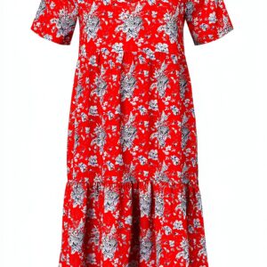 Damenkleid rich&royal Kurzarm Schößchen Rot Sommer-0