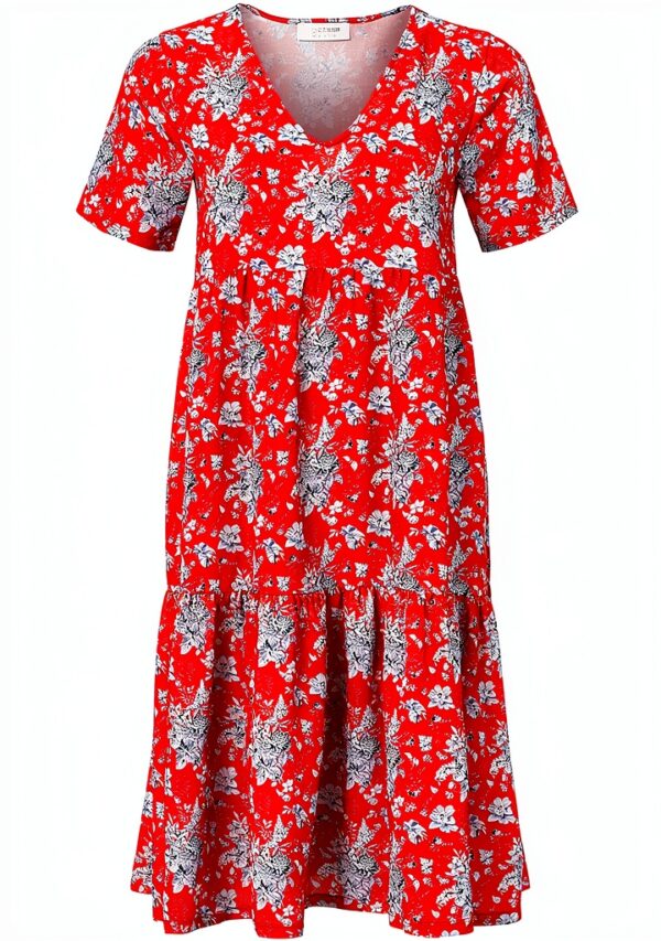 Damenkleid rich&royal Kurzarm Schößchen Rot Sommer-0
