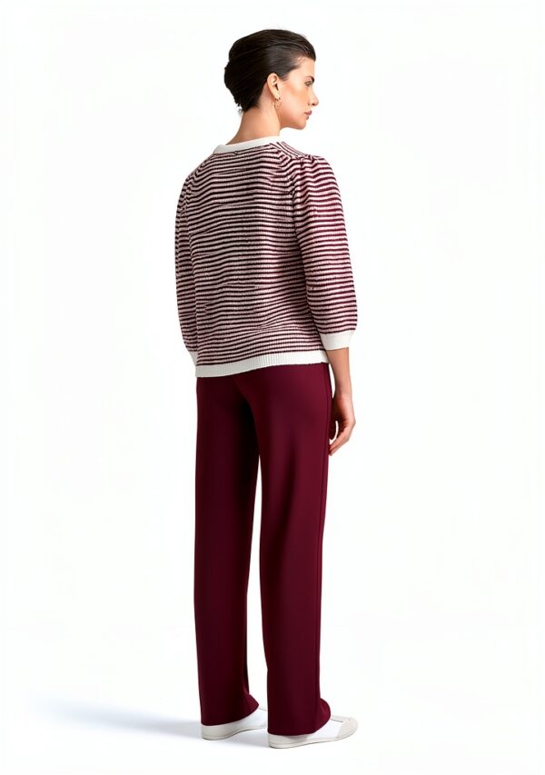 RICHROYAL Bluse Puffärmel Kastiger Schnitt Bordeaux Damen-4