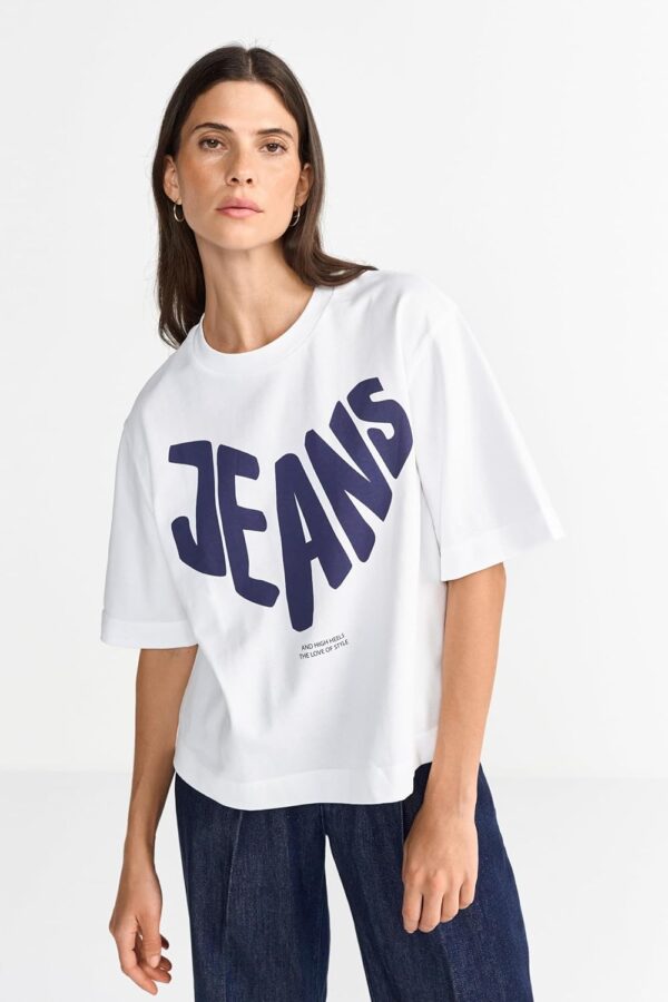 Damen T-Shirt Rich Royal Weiß Hochwertig Modern-2