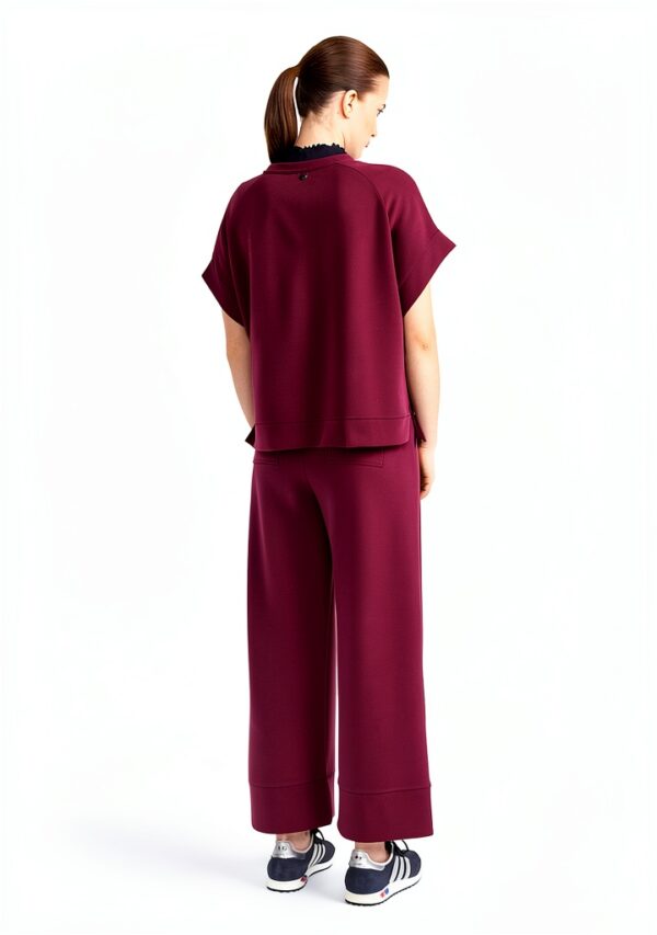 RICHROYAL Damen T-Shirt Oversized Soft Bordeaux-5