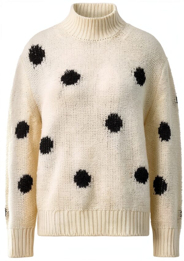 Pullover Damen Rich Royal Punkte Design Rollkragen Casual