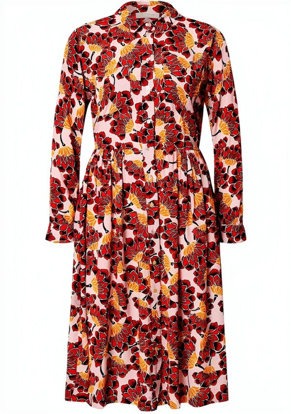 RICH&ROYAL Kleid Langarm Hemdkragen Midi rost Damen