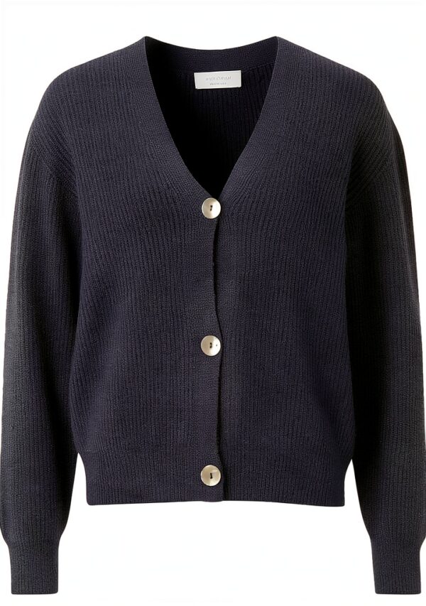 Rich Royal Cardigan Rippstrick Damen Strickjacke Blau