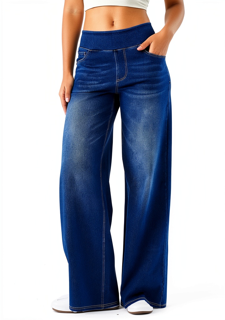LaiEr Damen Jeans Hose in Mediumbluelightvintage an einer Modellpuppe