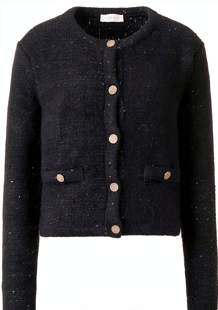 rich&royal Boxy Cardigan mit Sequins in Farbe L an einer Modellpuppe