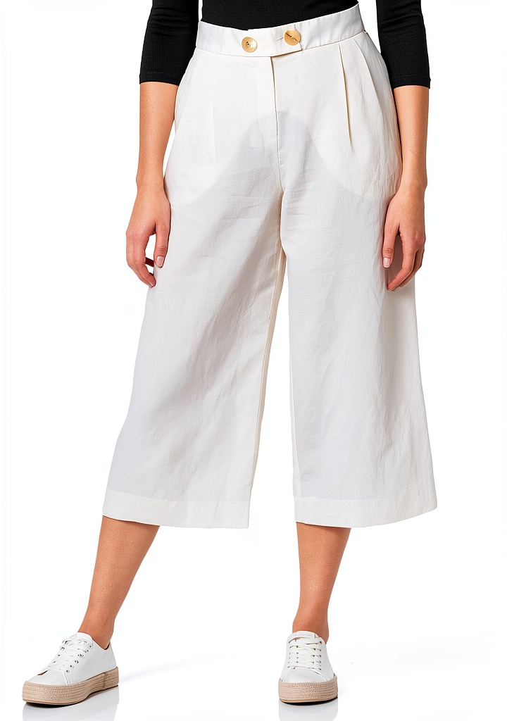 'rich&royal Damen Culotte Pants in Weiß von vorne'