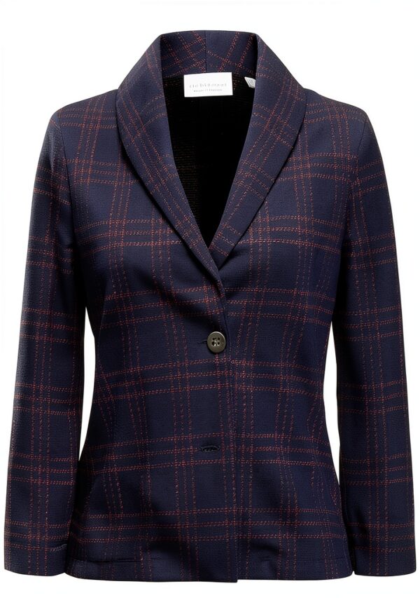 Rich Royal Jacquard Blazer Damen Karomuster Jersey